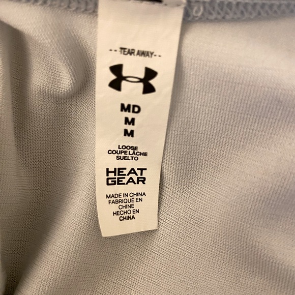 2/$30 UNDER ARMOUR Heat Gear Long Sleeves Top Thumbholes Scoop Back Light Gray - Picture 3 of 9
